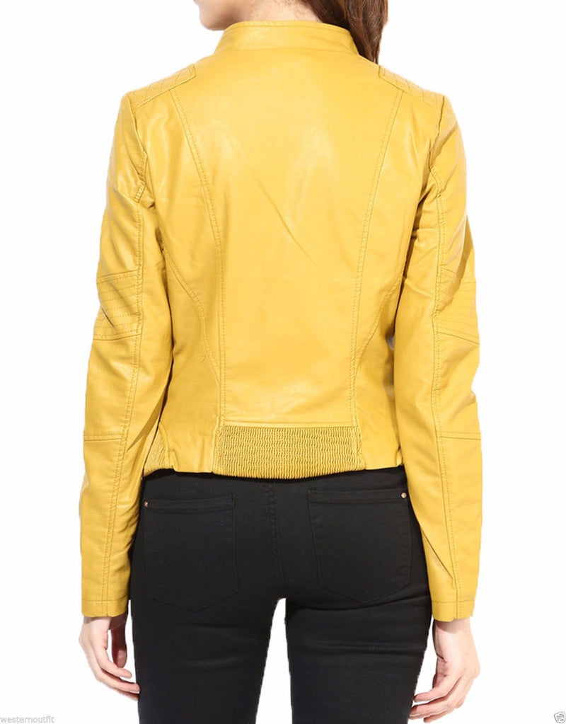 Biker / Motorcycle Jacket - Women Real Lambskin Leather Jacket KW006 - Koza Leathers