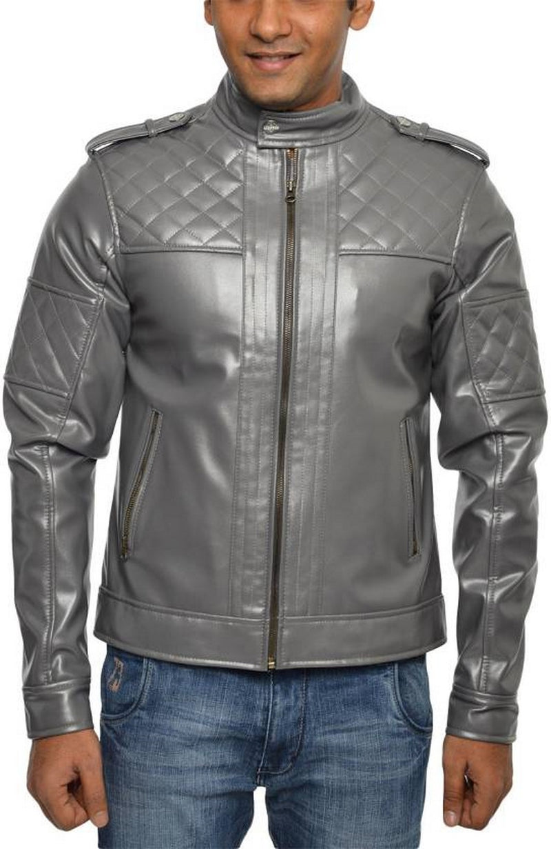 Biker Jacket - Men Real Lambskin Motorcycle Leather Biker Jacket KM557 - Koza Leathers