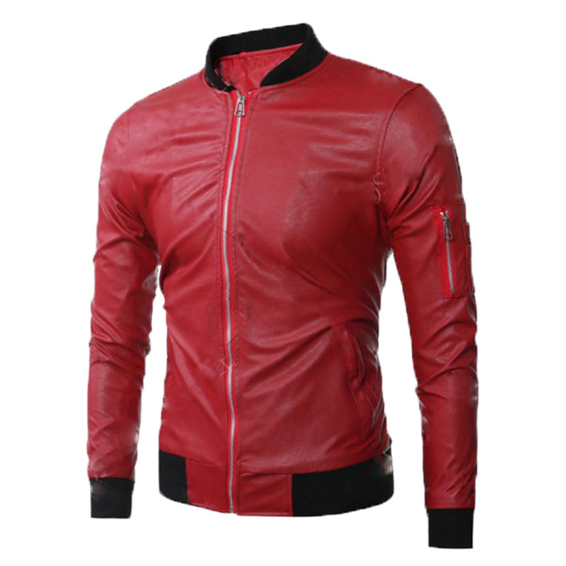 Biker Jacket - Men Real Lambskin Motorcycle Leather Biker Jacket KM560 - Koza Leathers