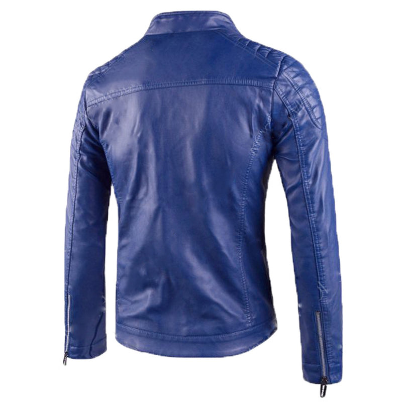 Biker Jacket - Men Real Lambskin Motorcycle Leather Biker Jacket KM562 - Koza Leathers