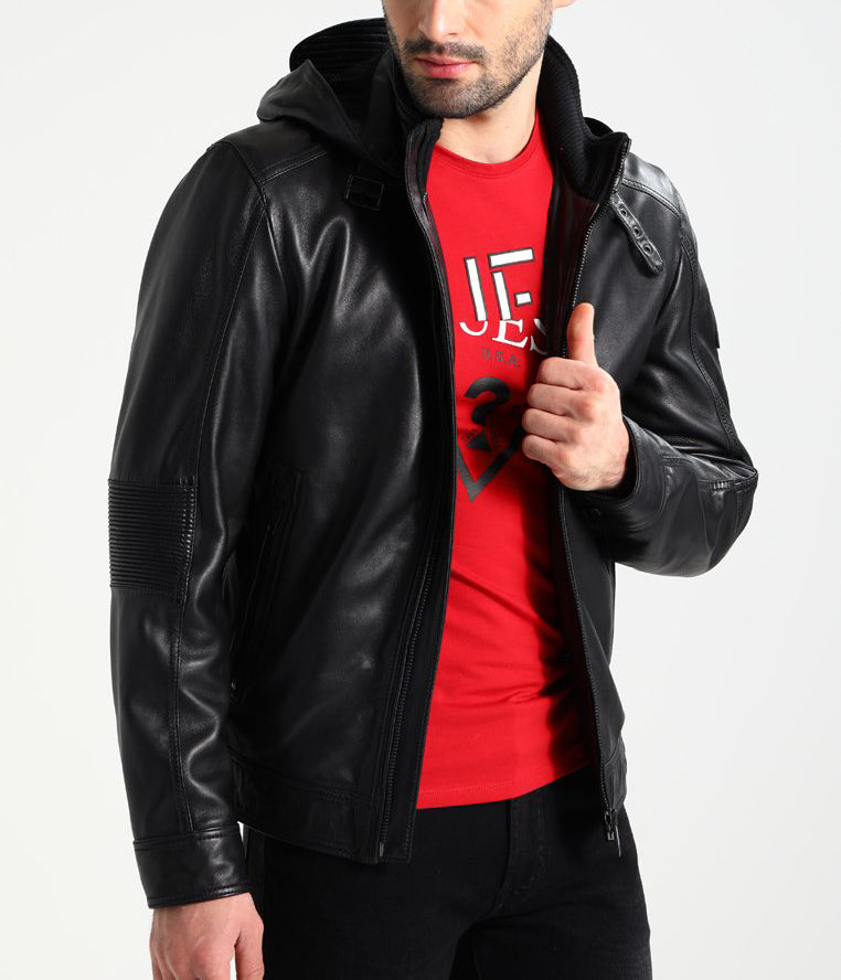 Biker Jacket - Men Real Lambskin Motorcycle Leather Biker Jacket KM246 - Koza Leathers