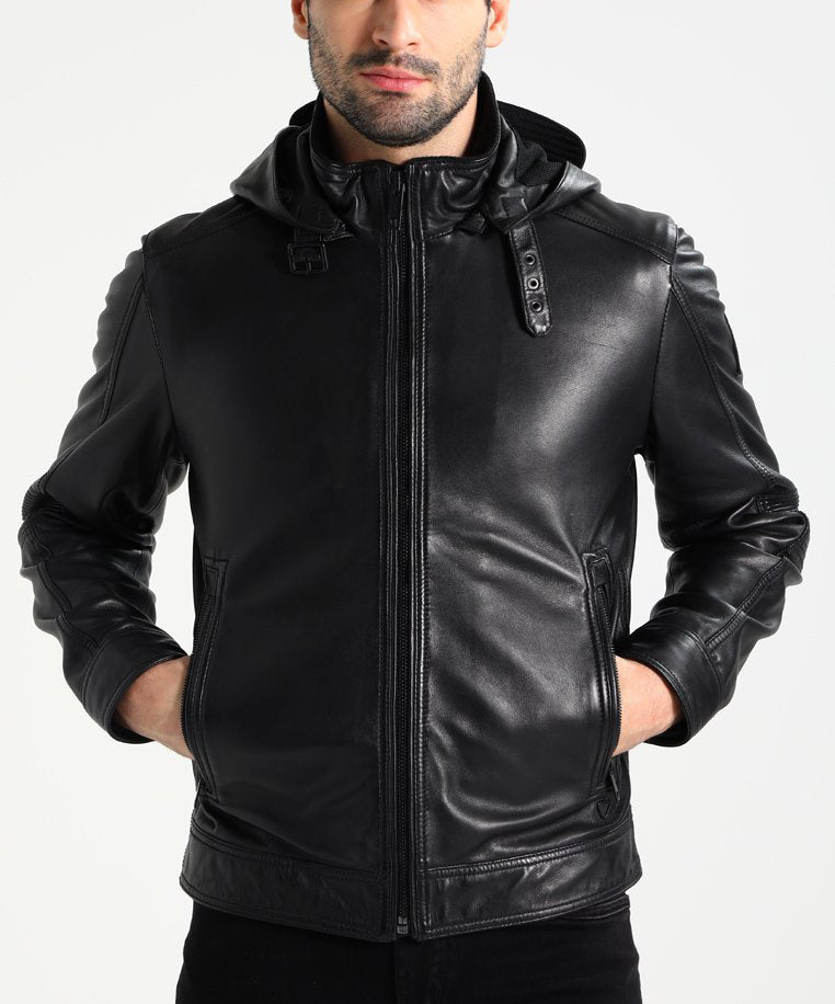 Biker Jacket - Men Real Lambskin Motorcycle Leather Biker Jacket KM246 - Koza Leathers