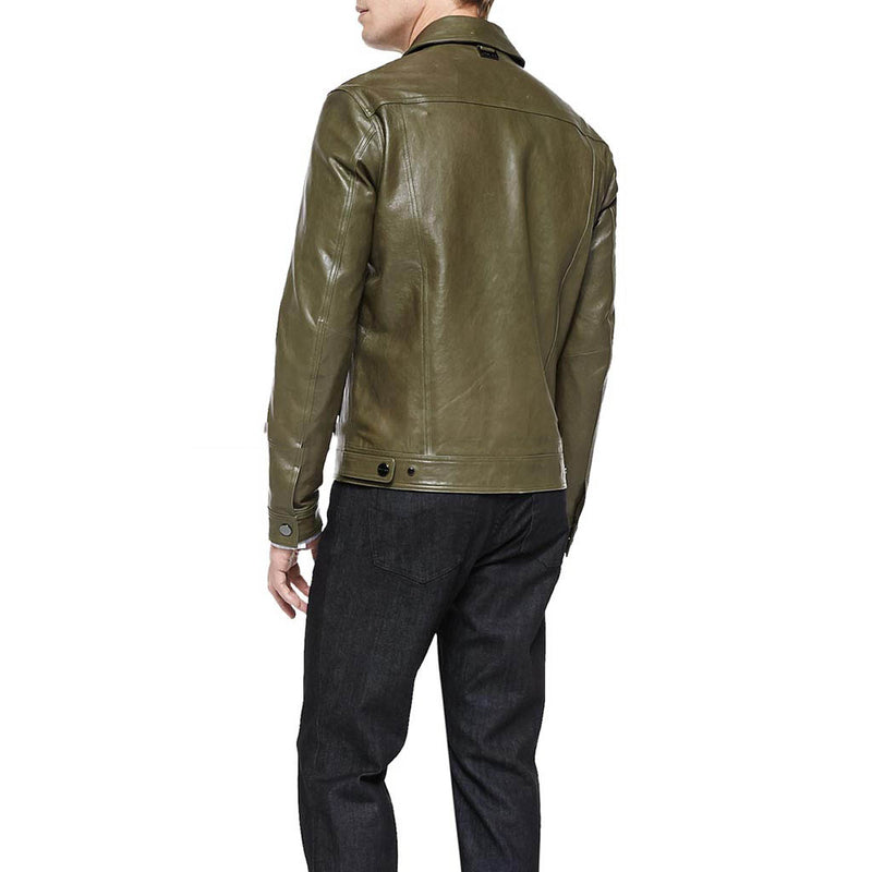 Biker Jacket - Men Real Lambskin Motorcycle Leather Biker Jacket KM324 - Koza Leathers