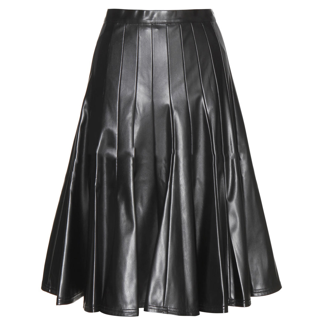 Knee Length Skirt - Women Real Lambskin Leather Above Knee Skirt WS156 - Koza Leathers