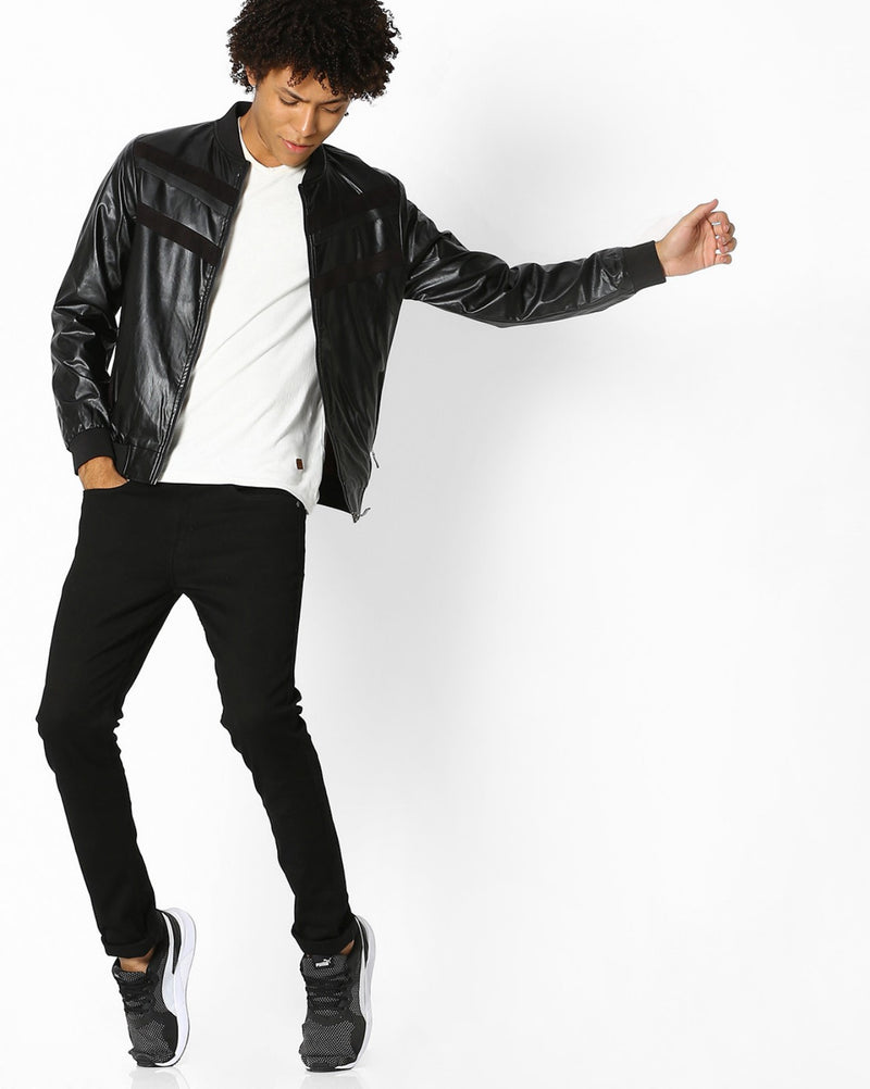 Biker Jacket - Men Real Lambskin Motorcycle Leather Biker Jacket KM615 - Koza Leathers