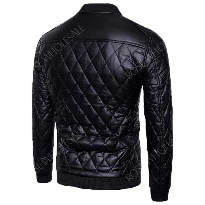 Biker Jacket - Men Real Lambskin Motorcycle Leather Biker Jacket KM564 - Koza Leathers