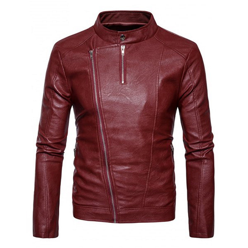 Biker Jacket - Men Real Lambskin Motorcycle Leather Biker Jacket KM565 - Koza Leathers