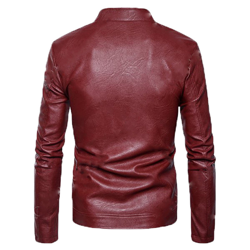 Biker Jacket - Men Real Lambskin Motorcycle Leather Biker Jacket KM565 - Koza Leathers