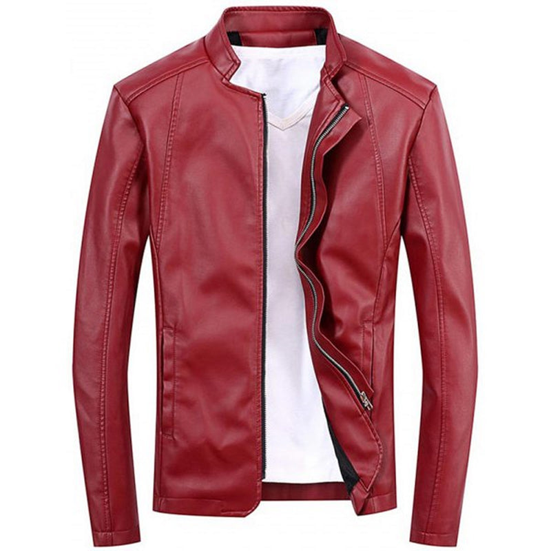 Biker Jacket - Men Real Lambskin Motorcycle Leather Biker Jacket KM566 - Koza Leathers