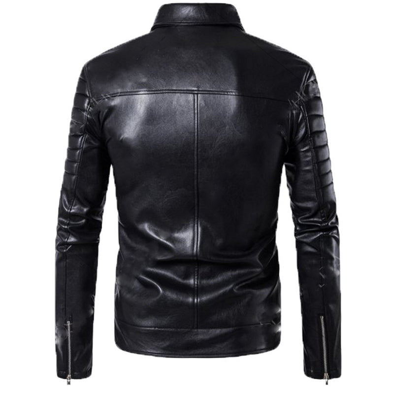 Biker Jacket - Men Real Lambskin Motorcycle Leather Biker Jacket KM567 - Koza Leathers
