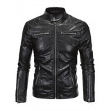 Biker Jacket - Men Real Lambskin Motorcycle Leather Biker Jacket KM568 - Koza Leathers