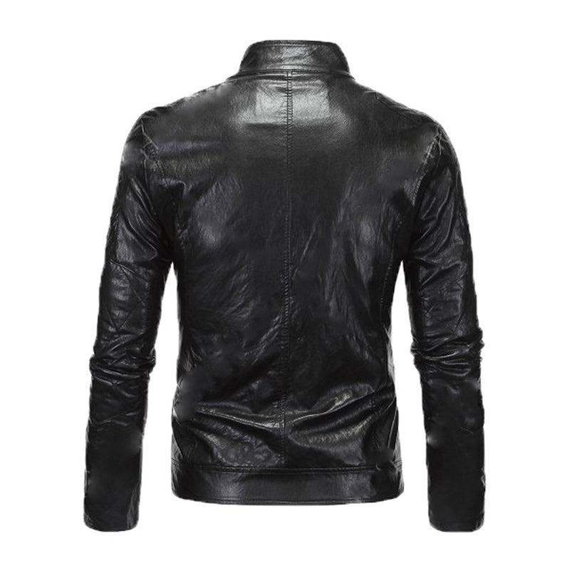 Biker Jacket - Men Real Lambskin Motorcycle Leather Biker Jacket KM568 - Koza Leathers