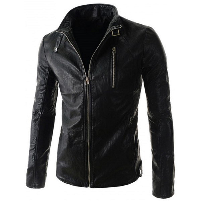 Biker Jacket - Men Real Lambskin Motorcycle Leather Biker Jacket KM569 - Koza Leathers