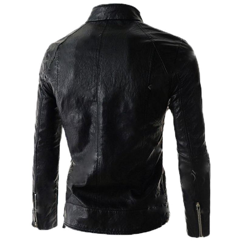 Biker Jacket - Men Real Lambskin Motorcycle Leather Biker Jacket KM569 - Koza Leathers