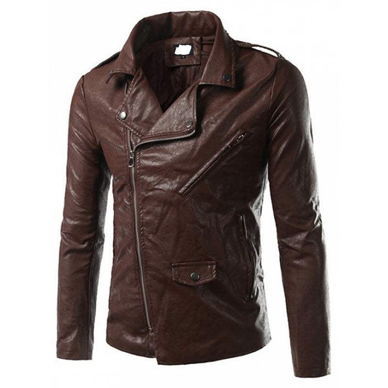 Biker Jacket - Men Real Lambskin Motorcycle Leather Biker Jacket KM570 - Koza Leathers