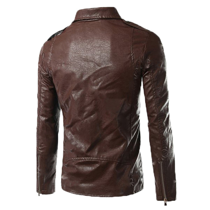 Biker Jacket - Men Real Lambskin Motorcycle Leather Biker Jacket KM570 - Koza Leathers