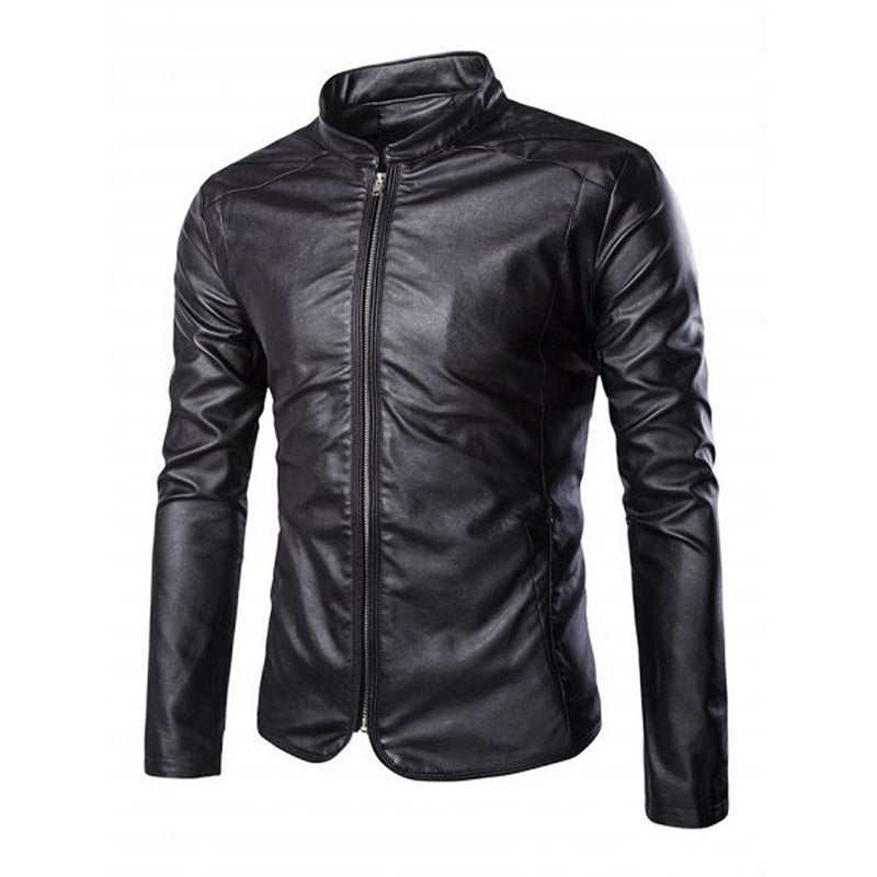Biker Jacket - Men Real Lambskin Motorcycle Leather Biker Jacket KM571 - Koza Leathers
