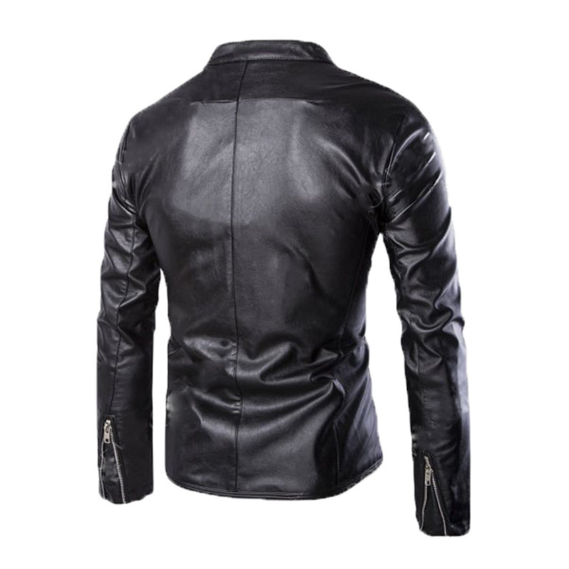 Biker Jacket - Men Real Lambskin Motorcycle Leather Biker Jacket KM571 - Koza Leathers