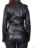 Biker / Motorcycle Jacket - Women Real Lambskin Leather Biker Jacket KW026 - Koza Leathers