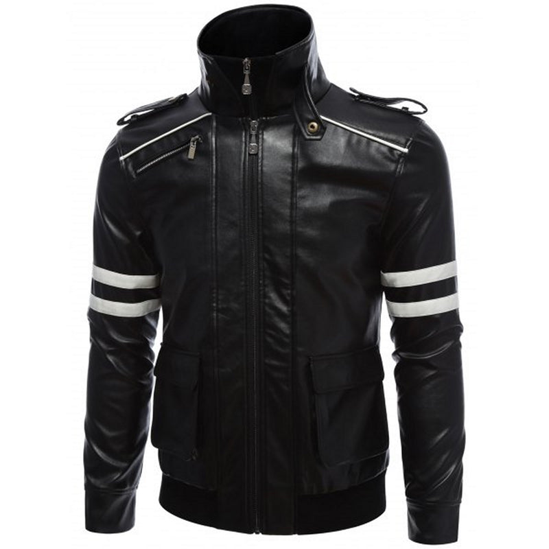 Biker Jacket - Men Real Lambskin Motorcycle Leather Biker Jacket KM572 - Koza Leathers