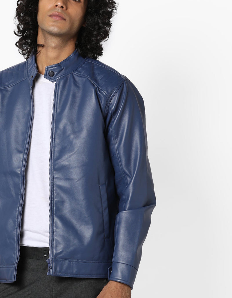 Biker Jacket - Men Real Lambskin Motorcycle Leather Biker Jacket KM616 - Koza Leathers