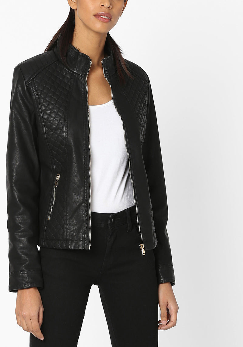 Biker / Motorcycle Jacket - Women Real Lambskin Leather Biker Jacket KW572 - Koza Leathers
