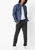 Biker Jacket - Men Real Lambskin Motorcycle Leather Biker Jacket KM616 - Koza Leathers