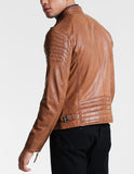 Biker Jacket - Men Real Lambskin Motorcycle Leather Biker Jacket KM247 - Koza Leathers