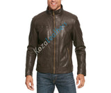 Koza Leathers Men's Genuine Lambskin Bomber Leather Jacket NJ013