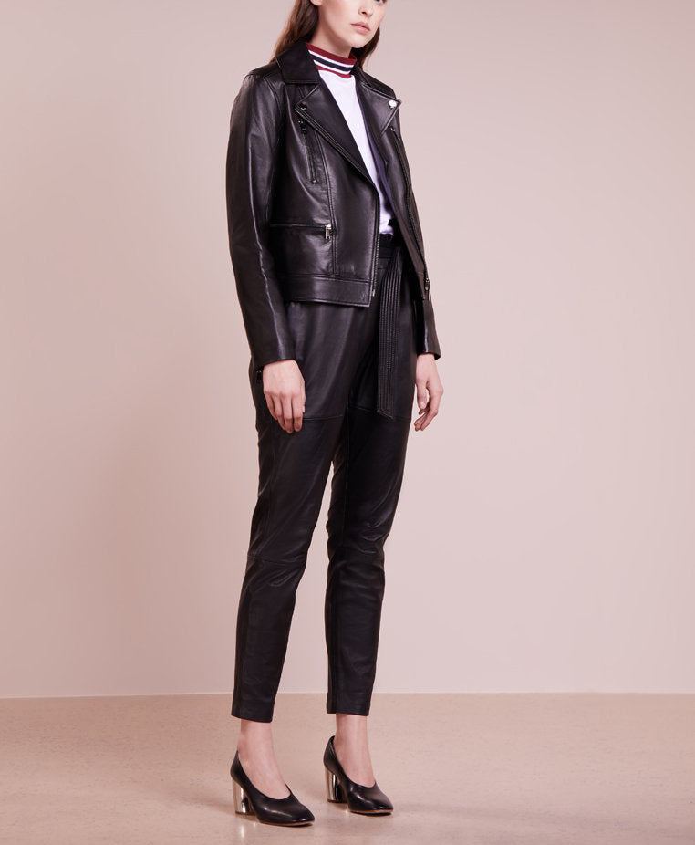 Biker / Motorcycle Jacket - Women Real Lambskin Leather Biker Jacket KW204 - Koza Leathers