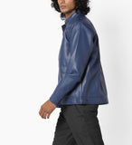 Biker Jacket - Men Real Lambskin Motorcycle Leather Biker Jacket KM616 - Koza Leathers