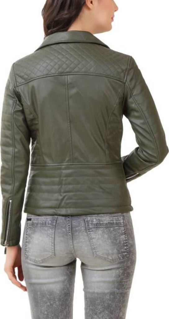 Biker / Motorcycle Jacket - Women Real Lambskin Leather Biker Jacket KW390 - Koza Leathers