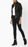 Biker / Motorcycle Jacket - Women Real Lambskin Leather Biker Jacket KW572 - Koza Leathers