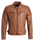 Biker Jacket - Men Real Lambskin Motorcycle Leather Biker Jacket KM247 - Koza Leathers