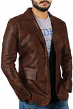 Koza Leathers Men's Real Lambskin Leather Blazer KB038