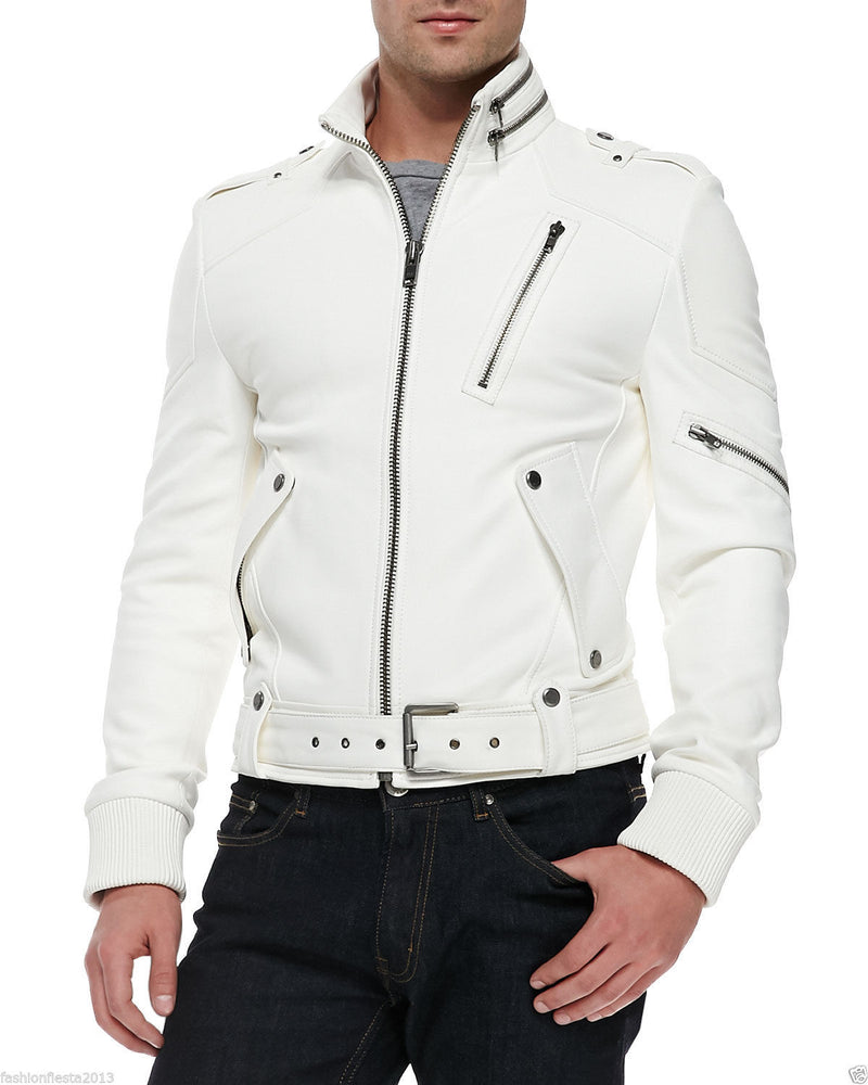 Biker Jacket - Men Real Lambskin Leather Jacket KM059 - Koza Leathers
