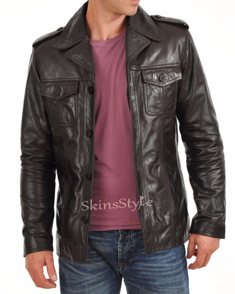 Biker Jacket - Men Real Lambskin Leather Jacket KM037 - Koza Leathers