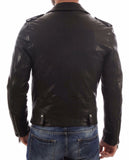 Biker Jacket - Men Real Lambskin Leather Jacket KM041 - Koza Leathers