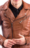 Biker Jacket - Men Real Lambskin Leather Jacket KM062 - Koza Leathers