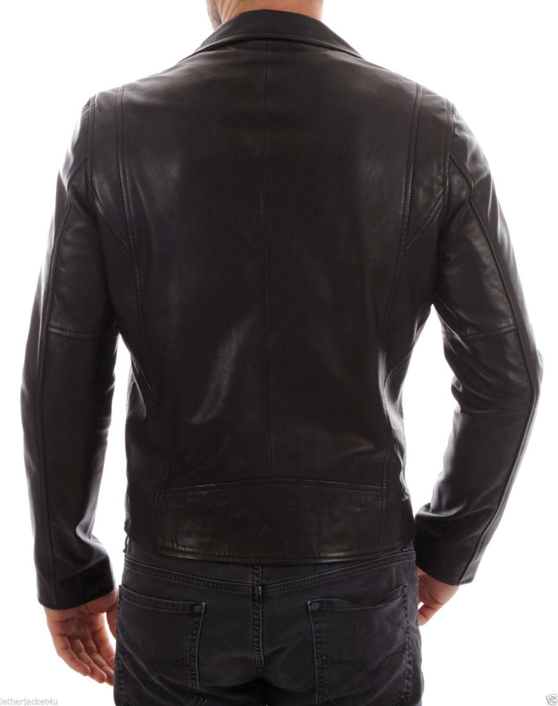 Biker Jacket - Men Real Lambskin Leather Jacket KM042 - Koza Leathers