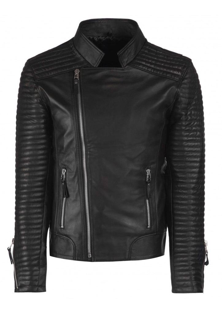 Biker Jacket - Men Real Lambskin Leather Jacket KM063 - Koza Leathers