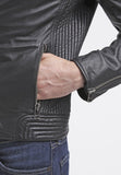 Biker Jacket - Men Real Lambskin Leather Jacket KM064 - Koza Leathers