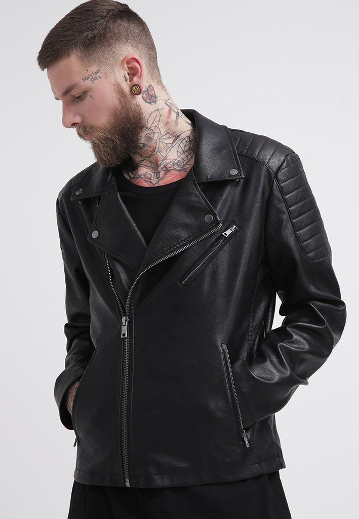Biker Jacket - Men Real Lambskin Leather Jacket KM067 - Koza Leathers