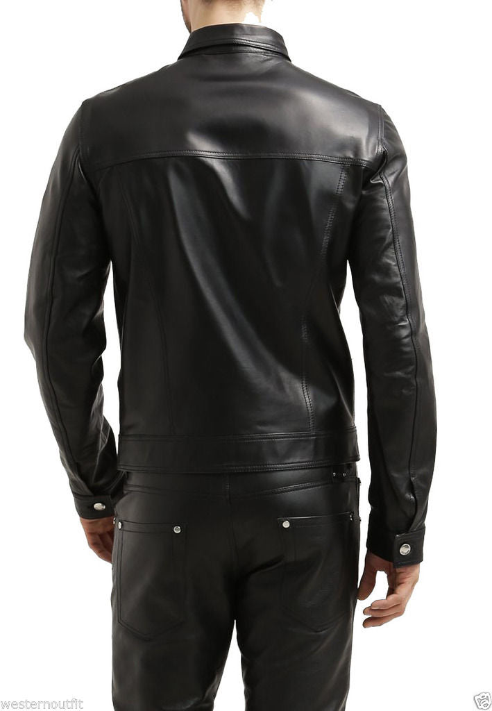 Biker Jacket - Men Real Lambskin Leather Jacket KM038 - Koza Leathers