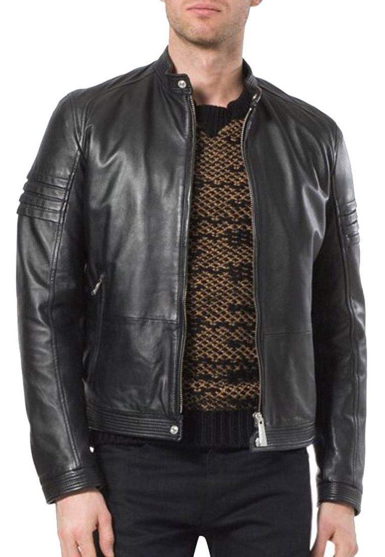 Biker Jacket - Men Real Lambskin Leather Jacket KM070 - Koza Leathers