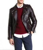 Biker Jacket - Men Real Lambskin Leather Jacket KM043 - Koza Leathers