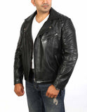 Biker Jacket - Men Real Lambskin Leather Jacket KM073 - Koza Leathers