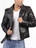 Biker Jacket - Men Real Lambskin Leather Jacket KM033 - Koza Leathers