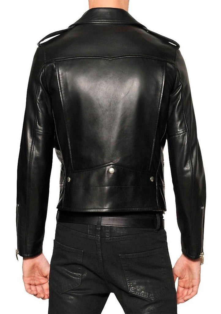 Biker Jacket - Men Real Lambskin Leather Jacket KM076 - Koza Leathers