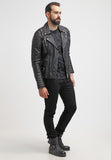 Biker Jacket - Men Real Lambskin Leather Jacket KM074 - Koza Leathers